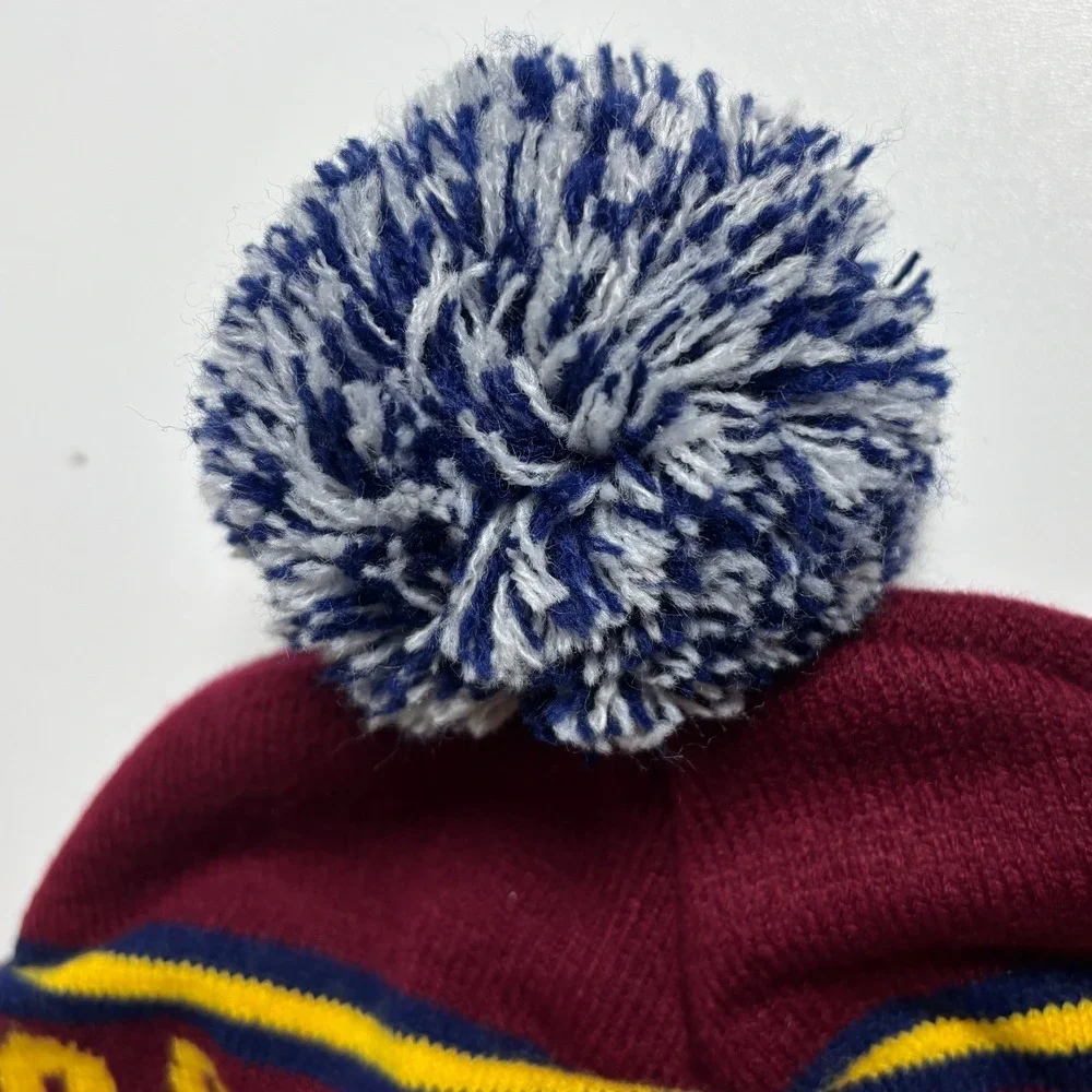 Cleveland Cavaliers NBA Cuffed Pom Beanie Hat Wine Gold Navy Blue One‎ Size
